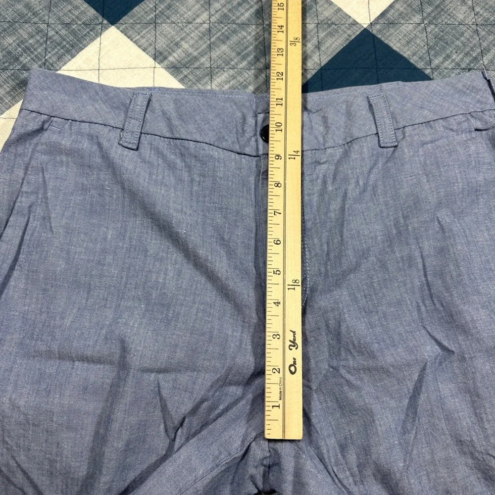 IZOD Mens Lightweight Chambray Pants Stretch Straight Leg Blue 34x30